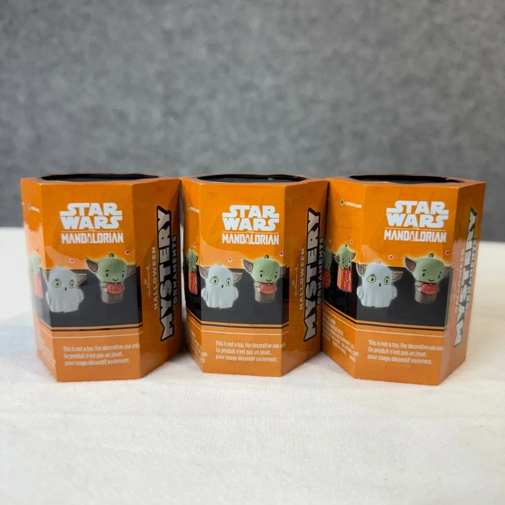 Hallmark Star Wars Mandalorian Halloween Mystery Ornaments Lot of 3 New